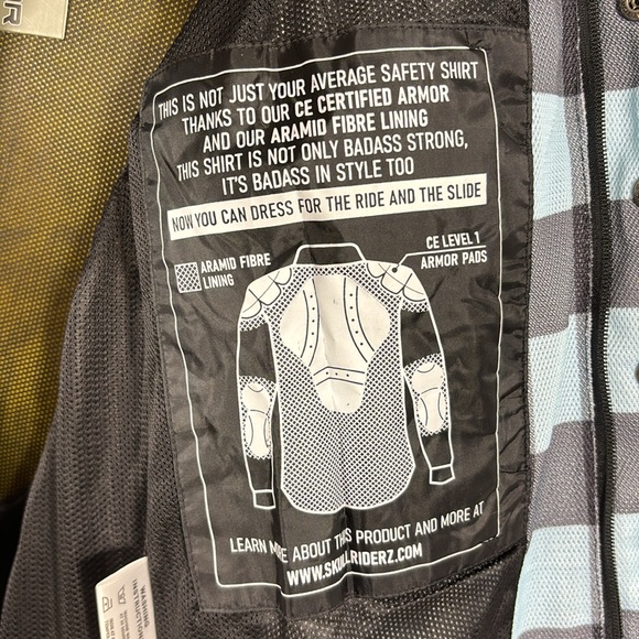 Road Armor by Skull Riders CE Level 1 Armor Pads Motorcycle Safety Shirt Jacket - Picture 11 of 13
